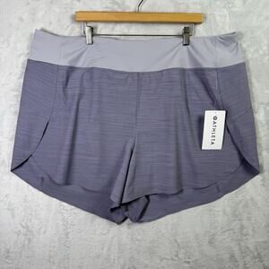 Athleta Run With It Textured Shorts Size 3X Purple/Grey Athletic Pocket Running